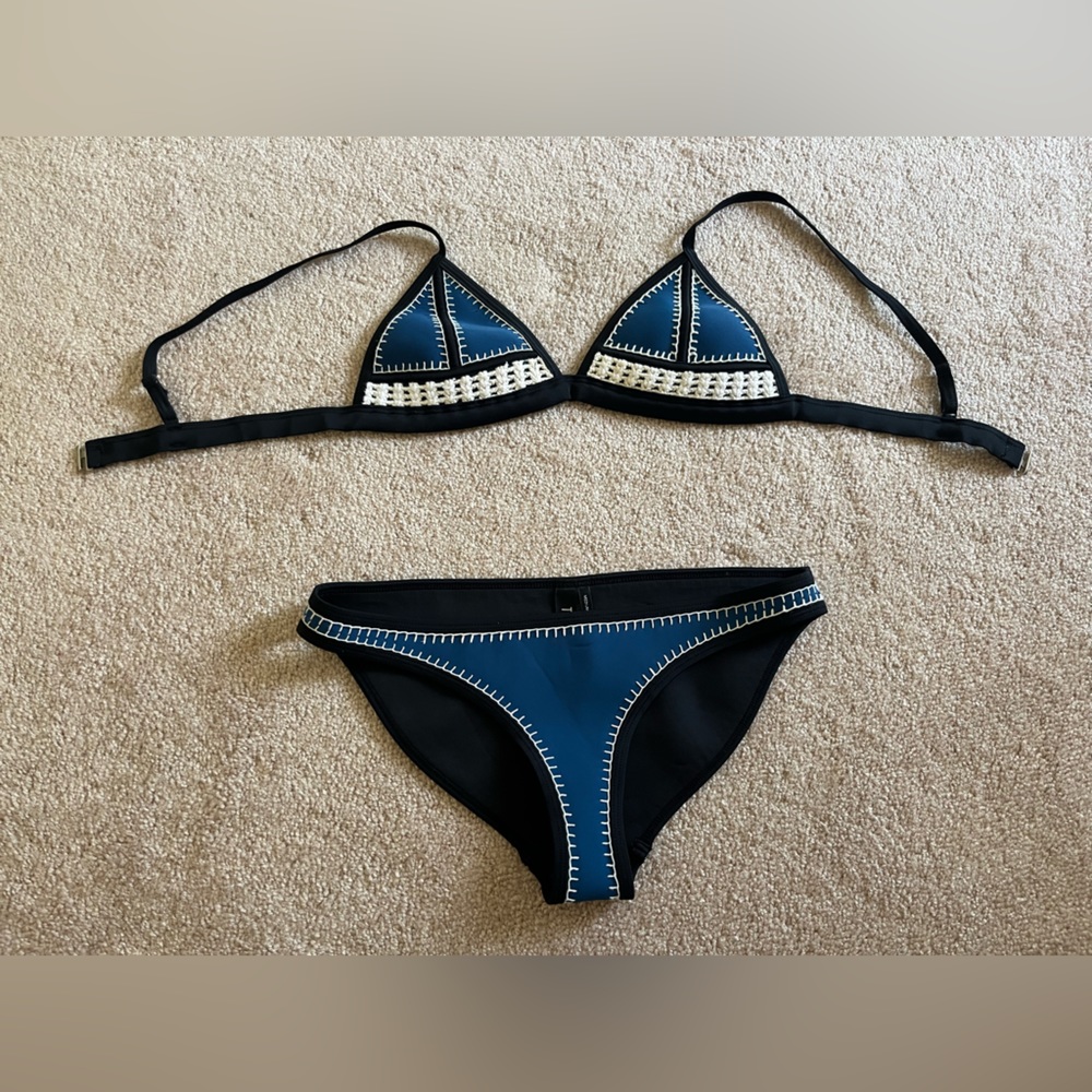 Triangl Farrah Crochet Neoprene Blue Bikini